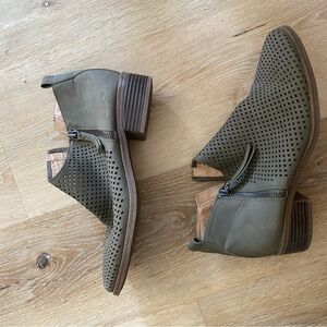 Olive Green ankle booties.